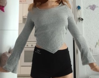 Top gris manga acampanada T. XS-S