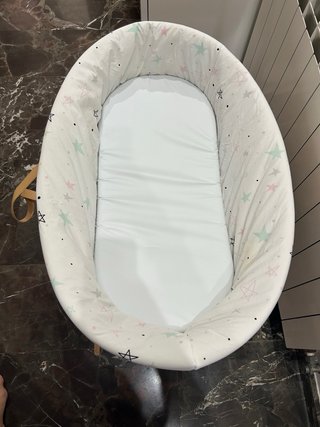 Cesta bebé con vestidura y saco