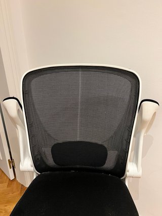 Silla de escritorio ergonómica negra y blanca