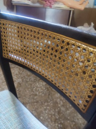 Juego 6 Sillas Vintage Madera Rejilla