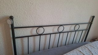 Cabecero de cama metálico negro, forja
