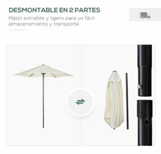 Sombrilla de exterior beige y marrón