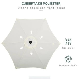Sombrilla de exterior beige y marrón