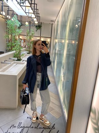 Blazer H&M Oversize Azul Marino
