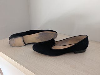 Zapatos Zara slippers terciopelo negro Talla 41