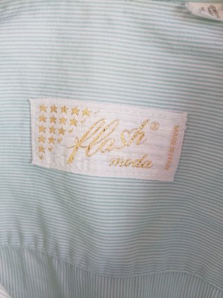 Camicia elegante a righe azzurre e bianche vintage