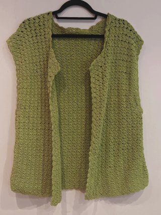 Chaleco de crochet verde talla única