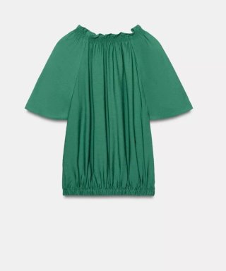 Blusa Zara volante verde