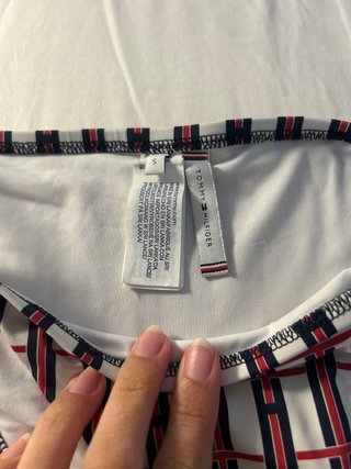 Slip bikini Tommy Hilfiger righe rosse