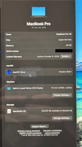 MacBook Pro 16 M3 Max 48GB RAM 1TB