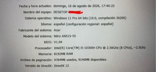 Portátil Acer Nitro 5, Nero e Rosso, con caricabatterie