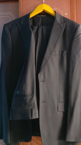 Traje Zara Man Negro Rayas