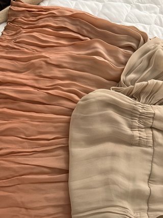 Vestido largo Tintoretto beige y rosa