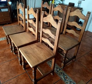 Sillas de madera maciza (6 unidades) muy cuidadas