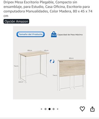 Escritorio madera y metal blanco