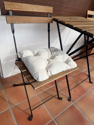 Mesa y 2 Sillas Plegables Exterior Madera