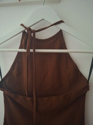 Vestido largo marrón halter