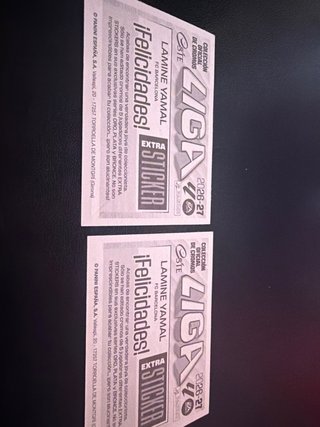 Cromo Lamine Yamal y Pedri Extra Sticker 26-27