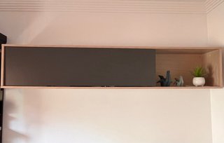 Mueble flotante madera y gris
