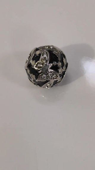 Abalorio Viceroy Plata Esmalte Negro Mariposas