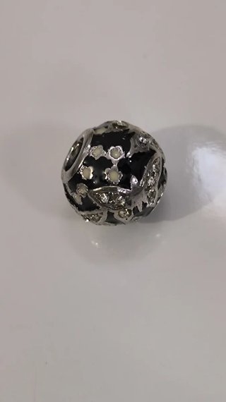 Abalorio Viceroy Plata Esmalte Negro Mariposas