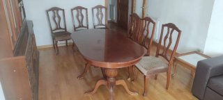 Mesa de comedor redonda y 6 sillas