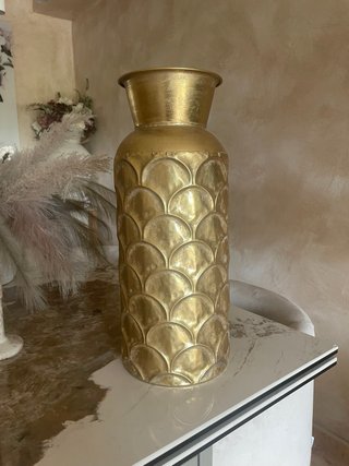 Juego de 2 jarrones dorados decorativos
