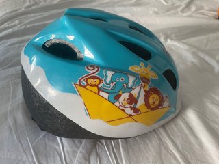Casco bici infantil azul animales
