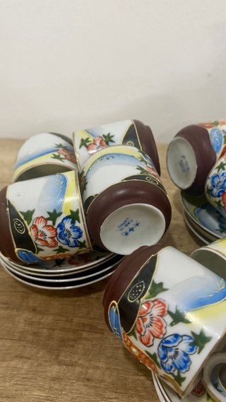 Conjunto Café Vintage estilo Satsuma Moriage