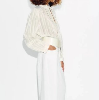 Blusa Zara Romántica Entredoses Blanca