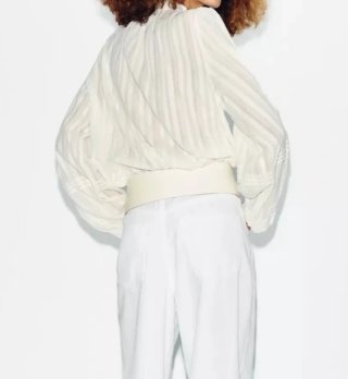 Blusa Zara Romántica Entredoses Blanca