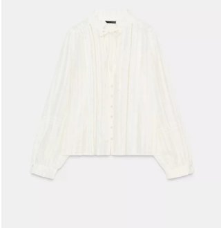 Blusa Zara Romántica Entredoses Blanca