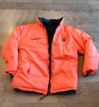 Anorak reversible FCBarcelona azul y naranja