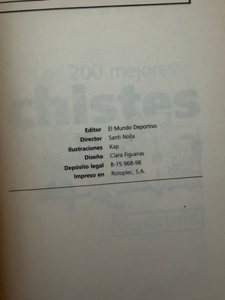 Libro los 200 mejores chistes deportivos