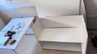 Cama alta infantil con escritorio