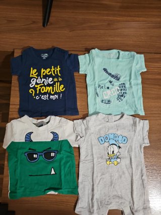 Lote 4 prendas bebé niño 3 meses