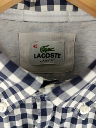Camisa Lacoste Gingham Hombre Talla L