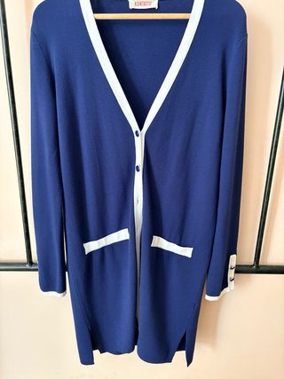 Cárdigan KONSTATTO azul y blanco talla única