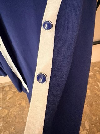 Cárdigan KONSTATTO azul y blanco talla única