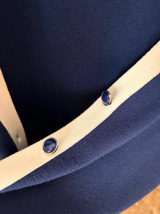 Cárdigan KONSTATTO azul y blanco talla única