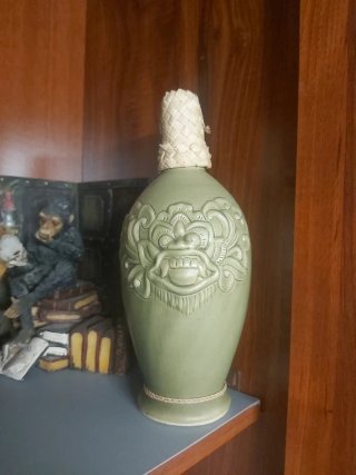 Botella decorativa Baly con rostro tribal