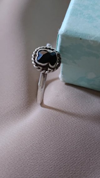 Anillo Tous Oso Negro Plata