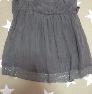 Vestido gasa gris lentejuelas