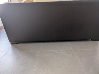 Sofá de 2 plazas beige y marrón