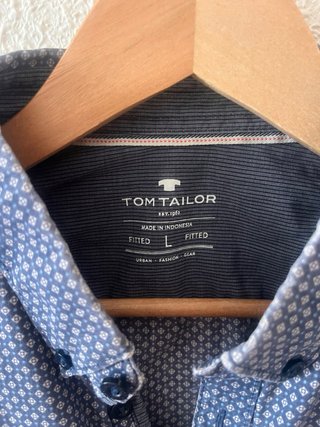 Camisa TOM TAILOR Manga Corta Azul/Blanco Talla M