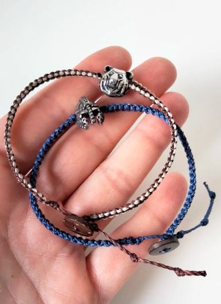 Bracciale uomo corda e acciaio
