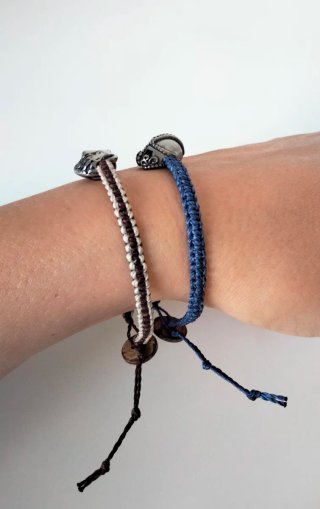 Bracciale uomo corda e acciaio