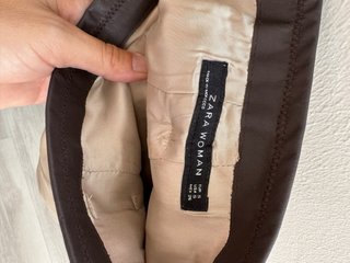 Falda Zara Beige con Cinturón Trenzado