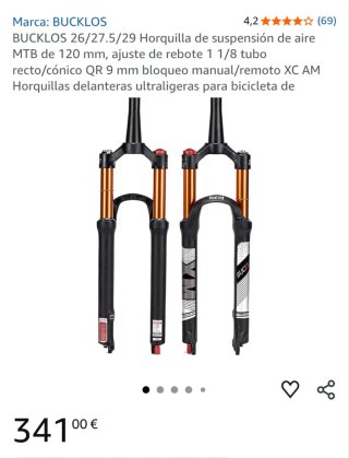 Horquilla BUCKLOS 26/27.5/29 MTB 120mm