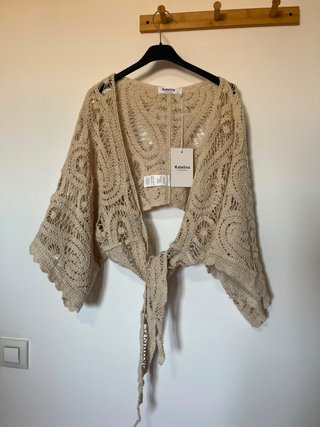 Bolero de ganchillo Katelina beige